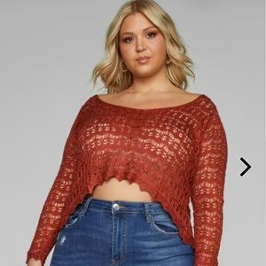 Plus size crochet cover up sweater